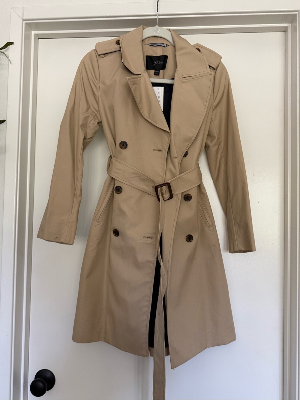 J. Crew Khaki Trench Coat with Belt